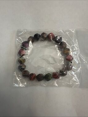 Multicolor Faceted Gemstone Stretch Bracelet - Women Jewelry
